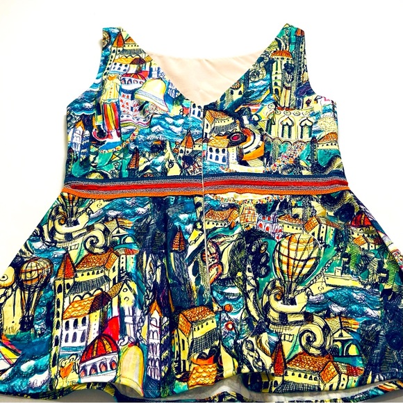 Anthropologie Weston City Scape Peplum Top Size XS - Picture 7 of 7